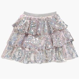 Lola + The Boys girls size 6 sequin tiered skirt